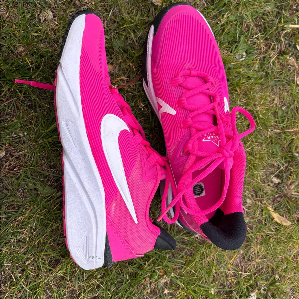 Nike Women's Hot Pink Running Shoes with White Swoosh